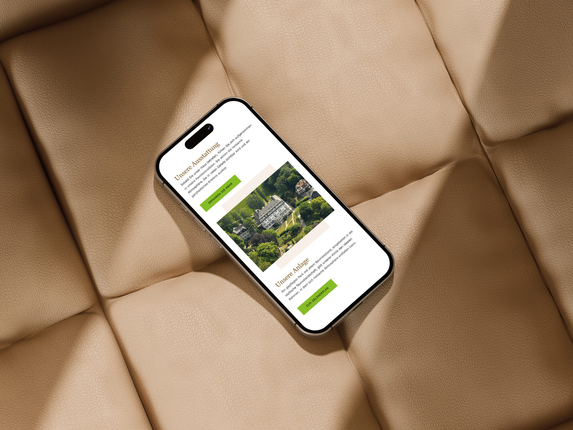 Website der Privatklinik Dr. Amelung auf dem iPhone