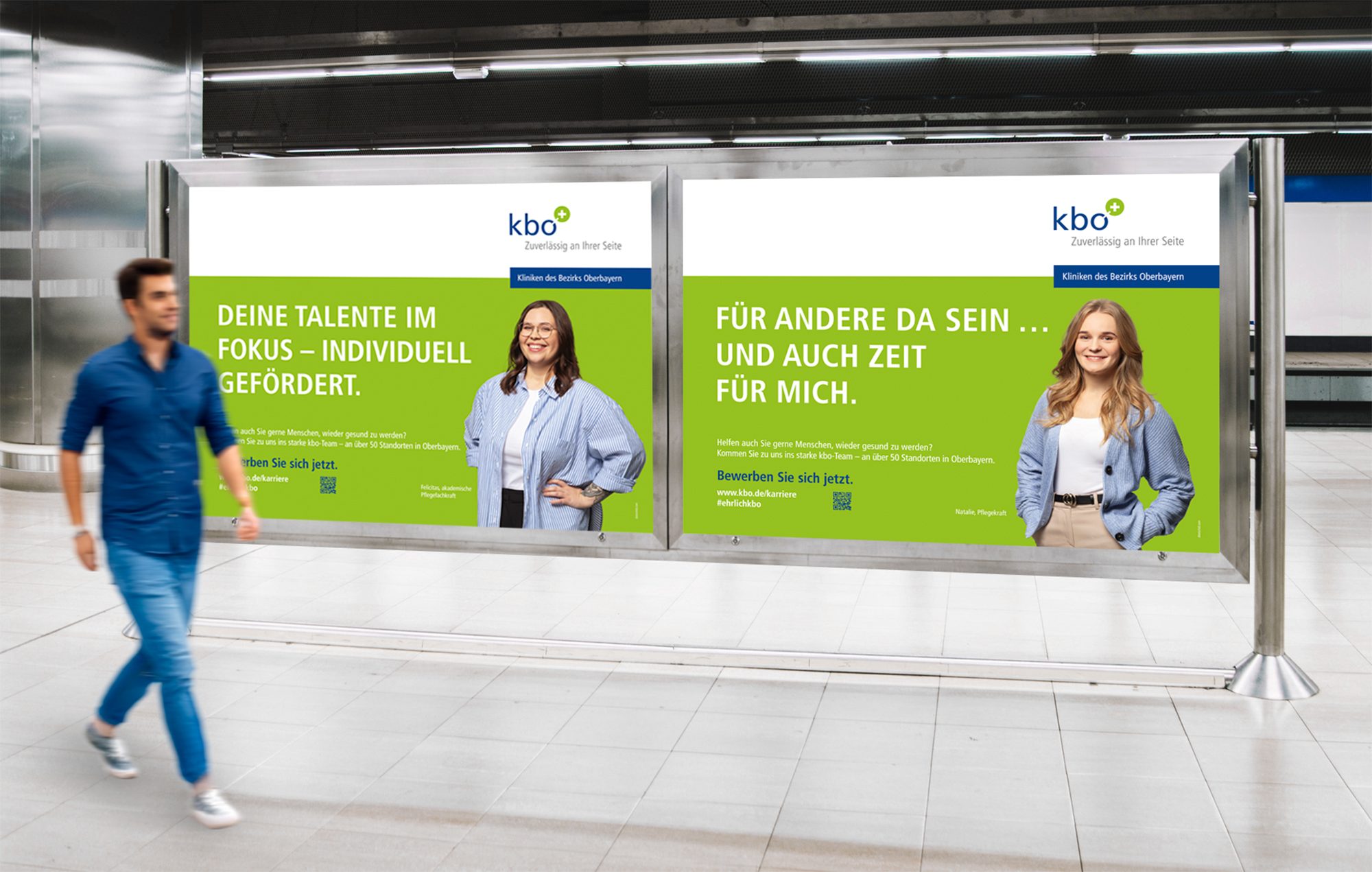 kbo employer brand campaign as posters in the subway
