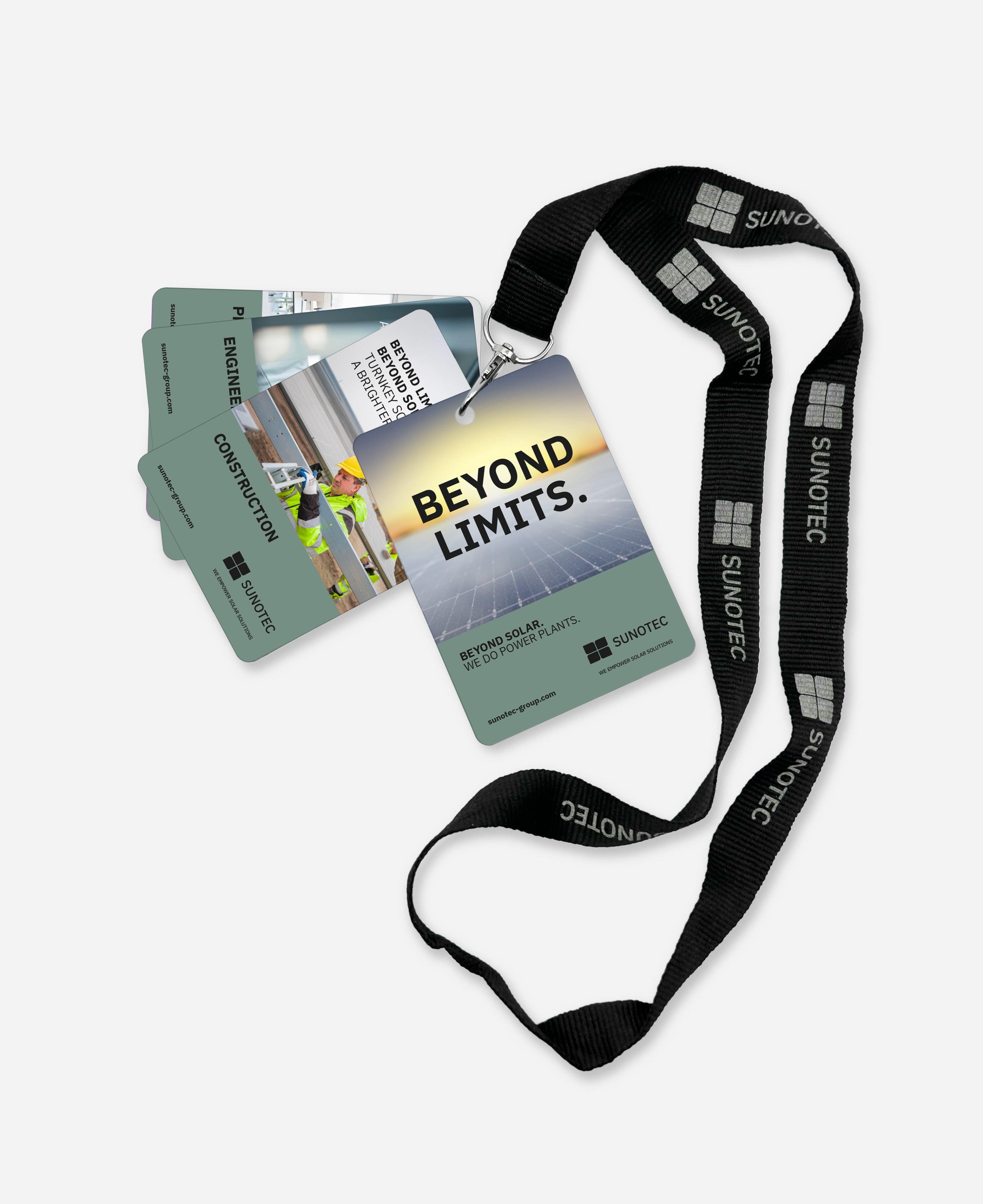 SUNOTEC Messeauftritt – Lanyard und Karten